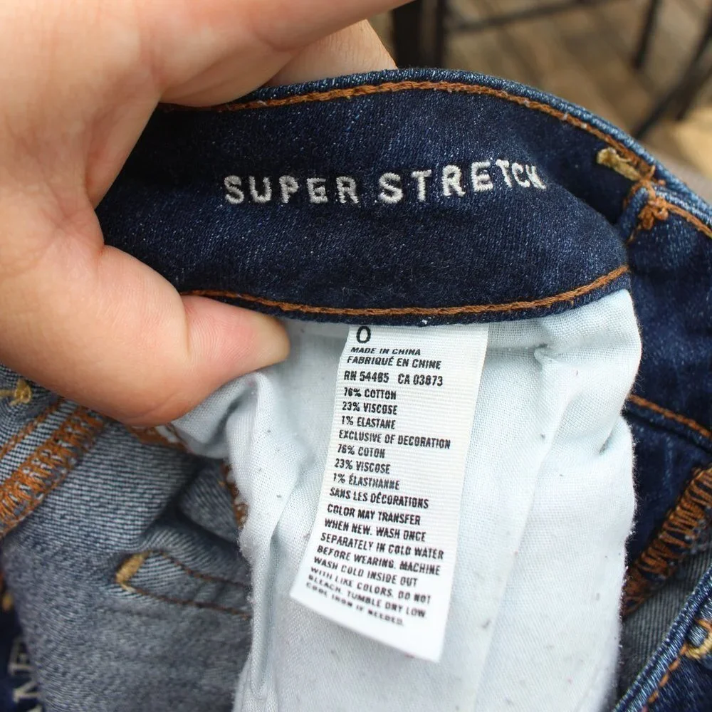 American Eagle Woman's Super Stretch Shorts Size 0 Jean Shorts Cutoff‎ Denim